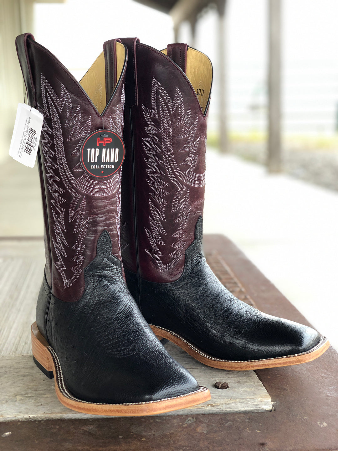 Horse Power Top Hand  | Black Smooth Ostrich Boot