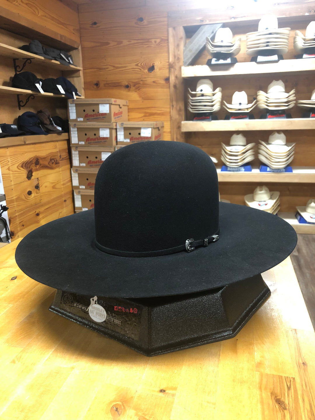 Greeley Hat Works Black Competitor Open 4 1/2" Brim Felt Cowboy Hat
