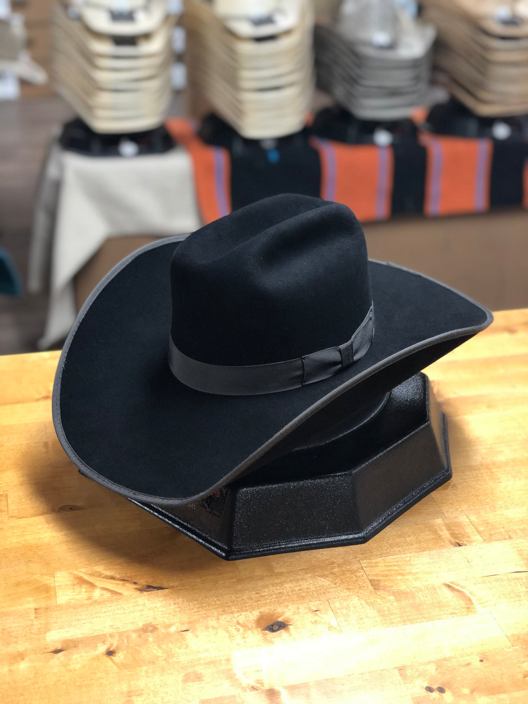 Greeley Hat Works Black Classic Quality Felt Cowboy Hat with Bound Edge