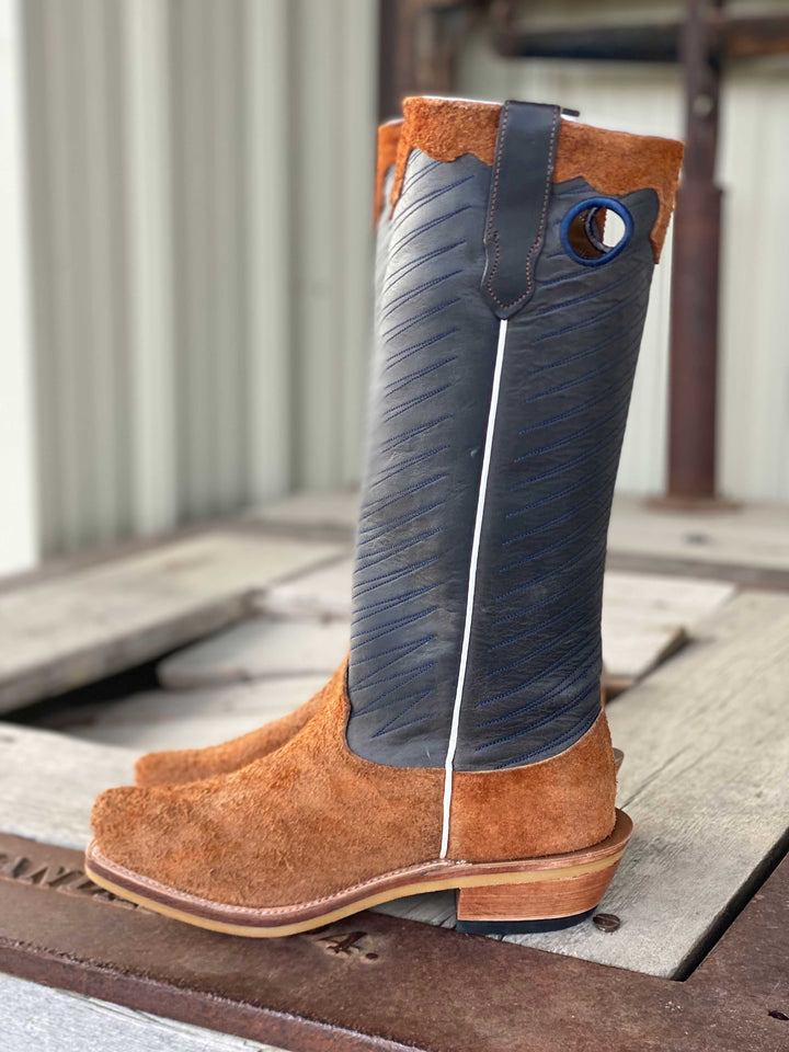 Side View Fenoglio Boot Co. | Shrunken Bison Roughout Boot