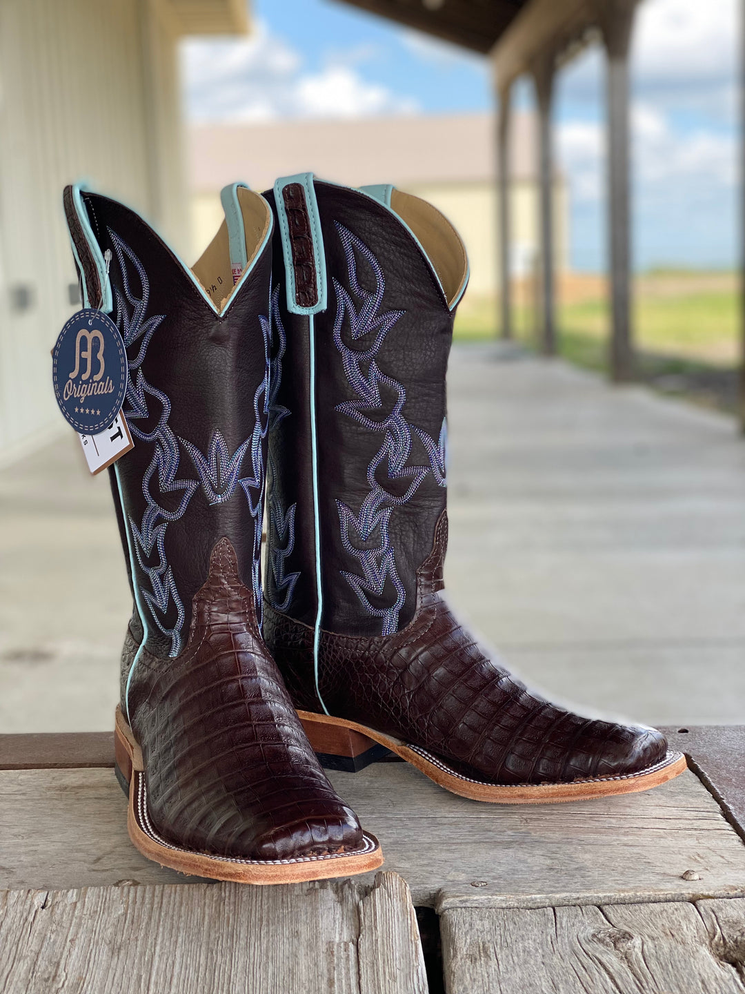 Anderson Bean | Brown Caiman Belly Boot