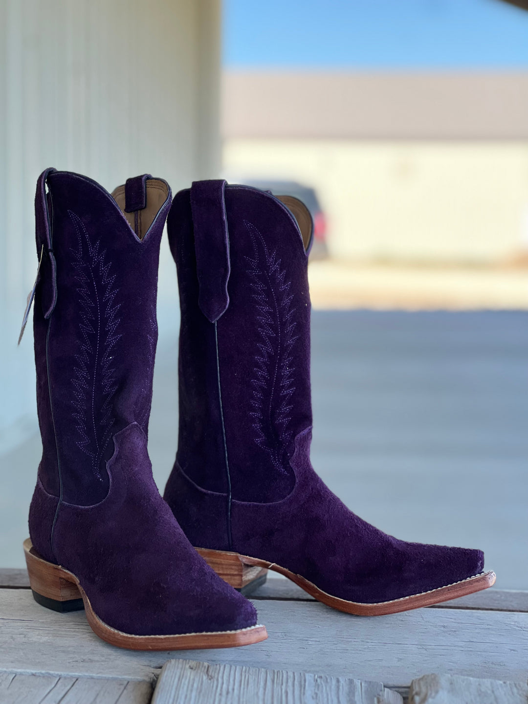 Fenoglio Boot Co. | Grape Motochap Roughout Boot