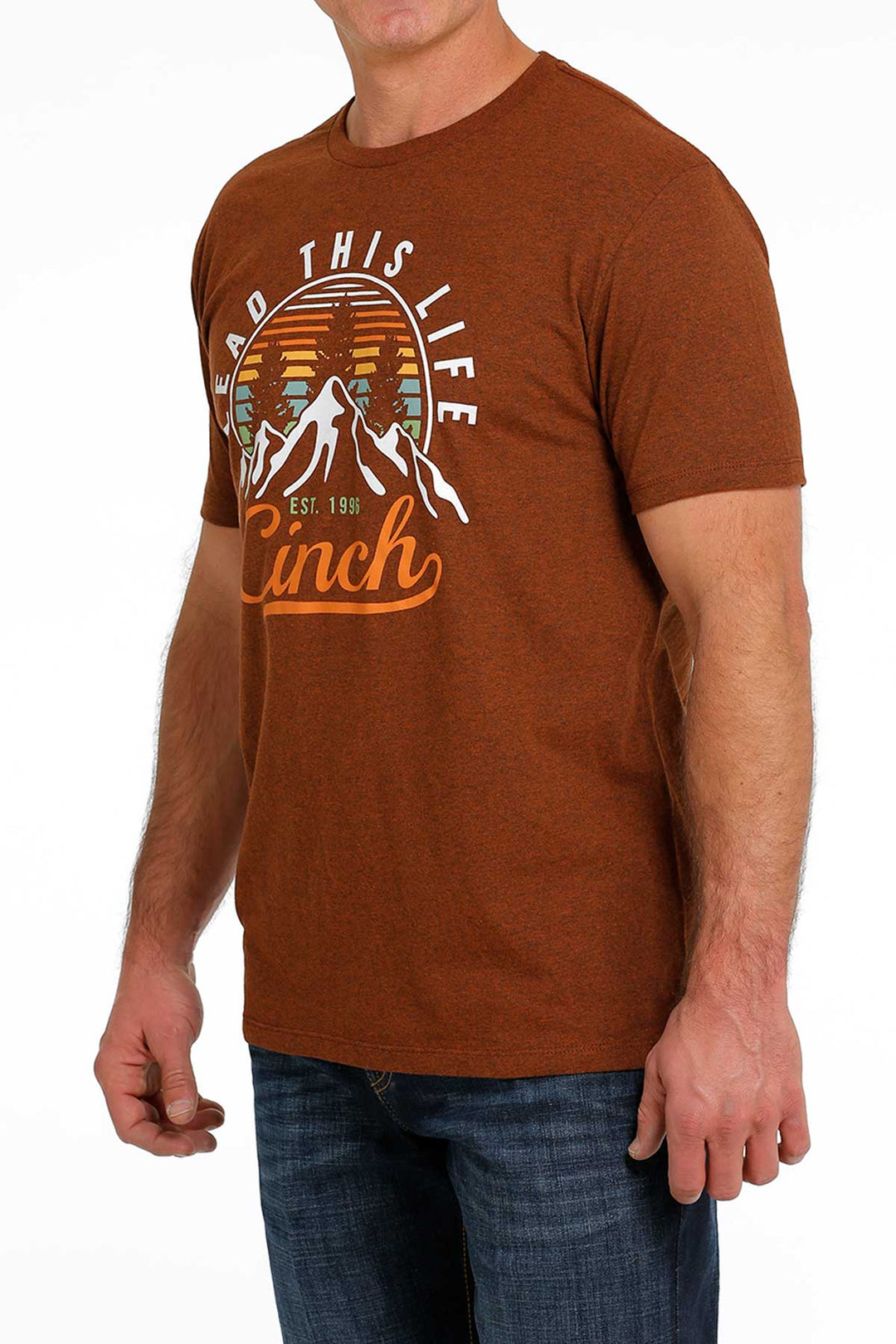 Cinch | Heather Orange Logo Tee