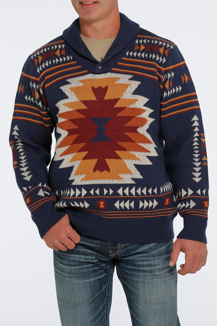 Cinch | Navy Cowl Neck  Pullover Sweater