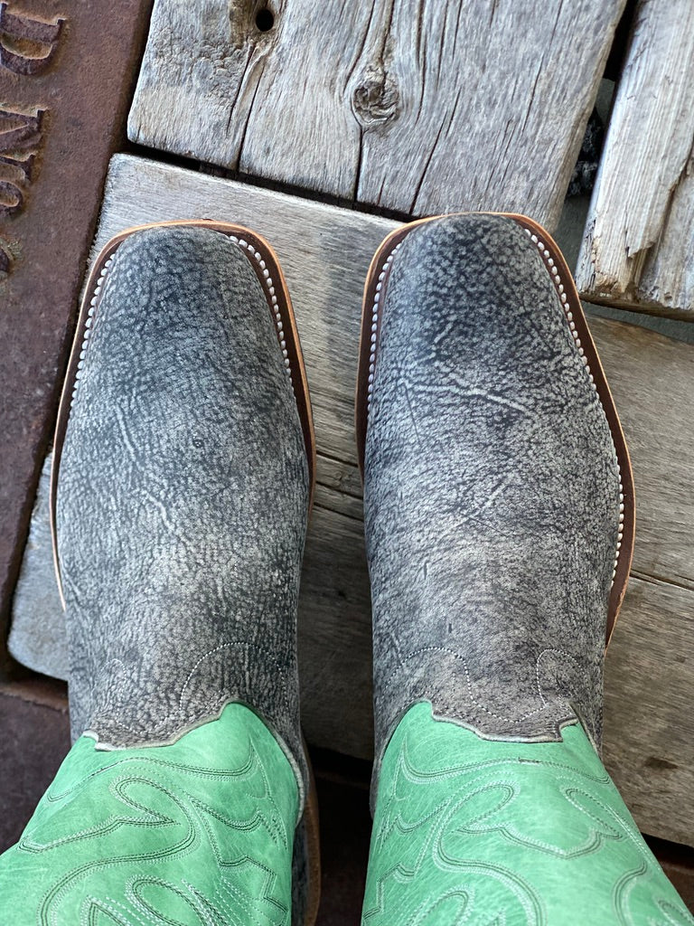 Top View Olathe Boot Co. | Slate Safari Giraffe Boot