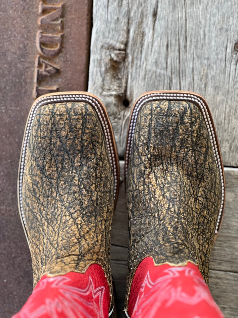 Toe View Anderson Bean Antique Saddle Elephant Boot