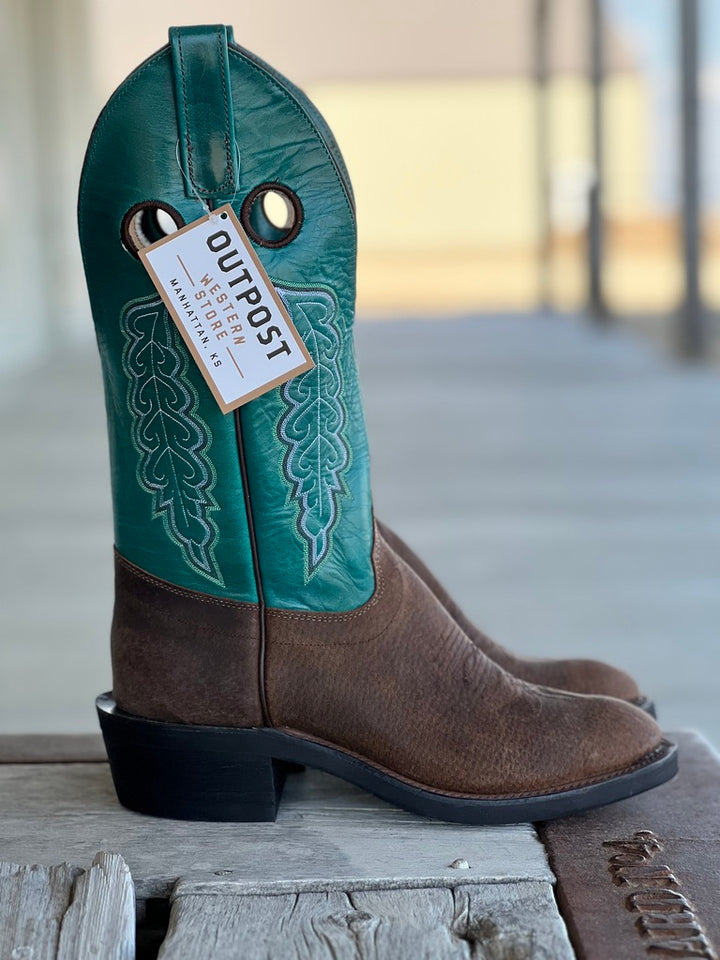 Olathe Boot Co. | Chocolate Sow DayHand Boot | Side View
