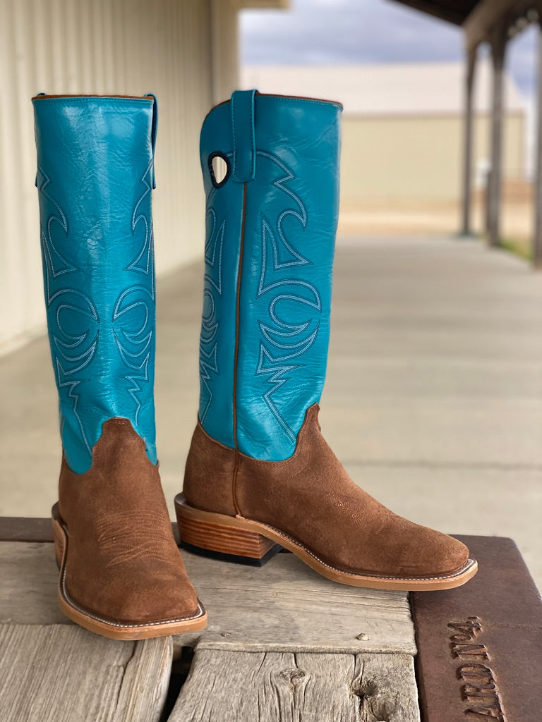 Olathe Boot Co. Brown Oiled Pig Boot 11.0 EE Brown Turquoise