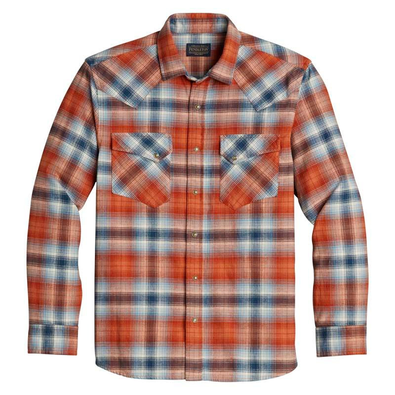 Pendleton | Barn Red/Denim Plaid Wyatt Shirt