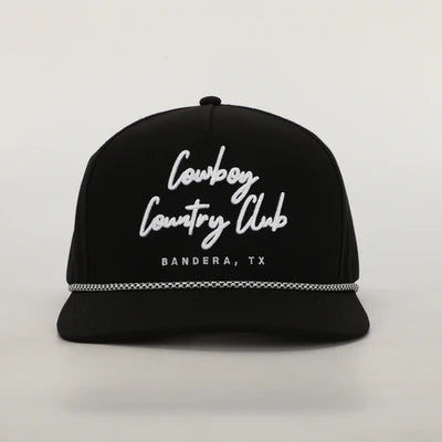 Cowboy Country Club | Cursive Rope Cap | Black