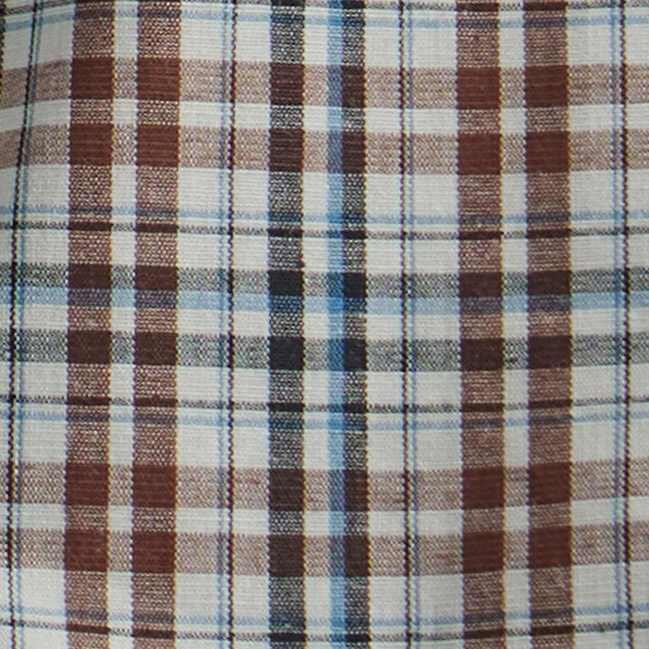 plaid swatch Wrangler | Wrinkle Resist Brown/Black Plaid LS Shirt