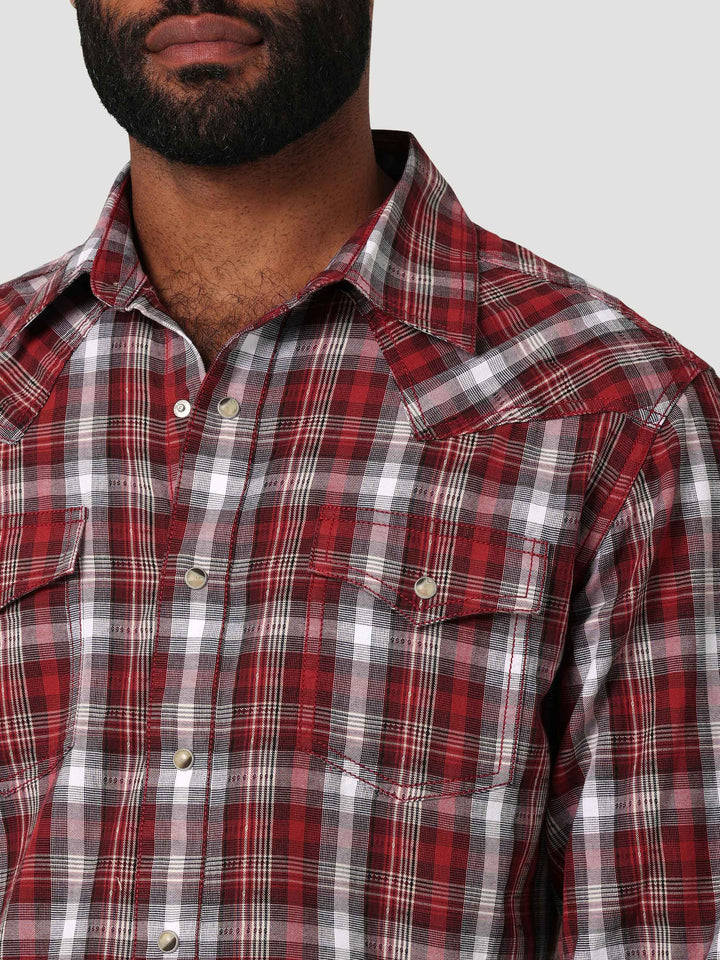 pocket view Wrangler | Retro Premium Red Plaid LS Snap Shirt