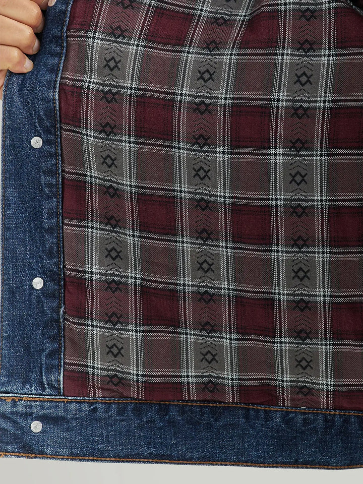 Wrangler | Flannel Lined Western Denim Jacket Flannel View