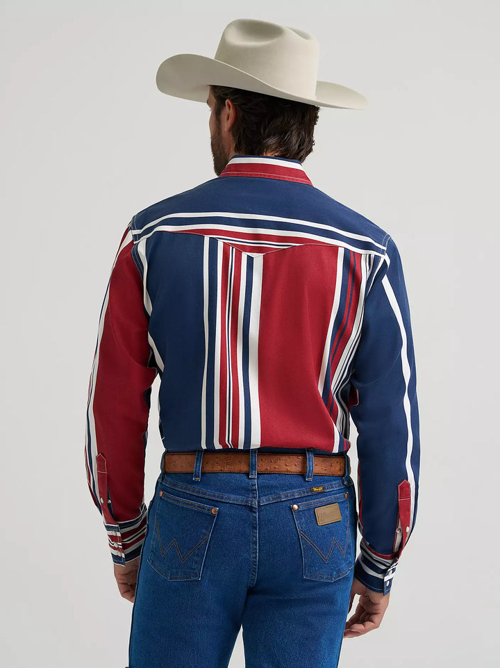 Wrangler | Vintage Brushpopper Americana Western LS Shirt | Back View