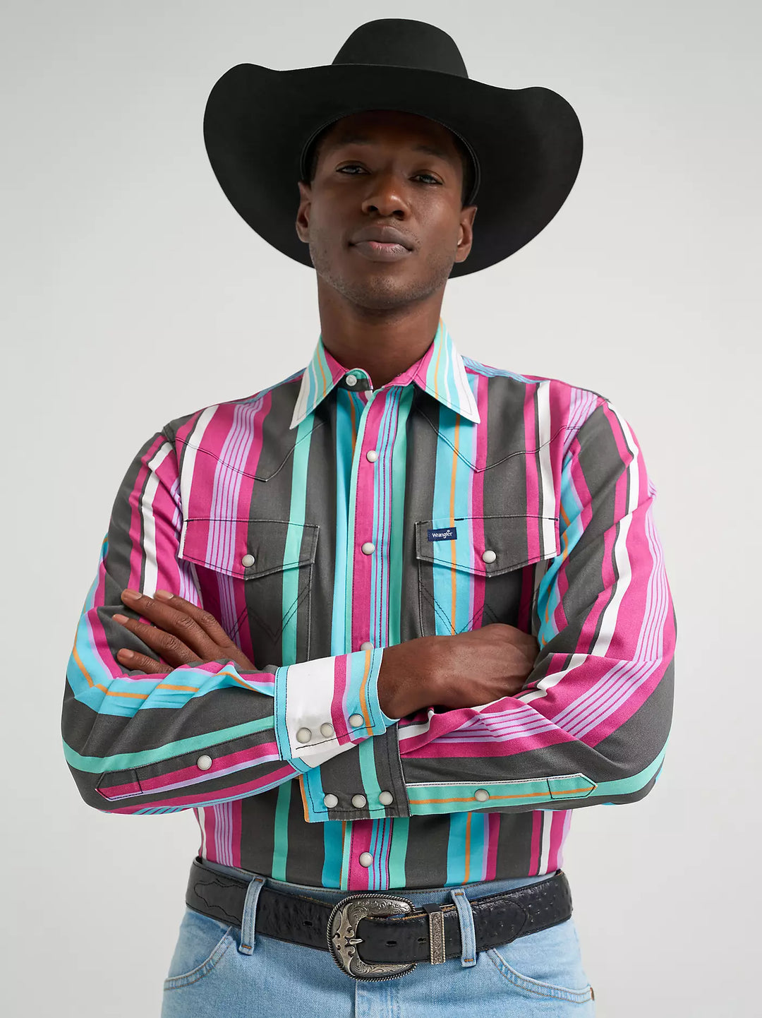 Wrangler | Vintage Brushpopper Desert Dusk Stripe Western LS Shirt