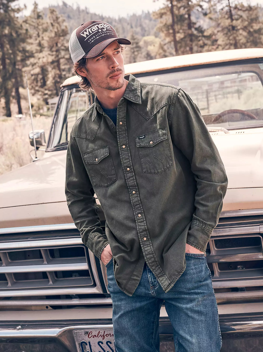 Wrangler | Colorwash Denim Western Snap Shirt