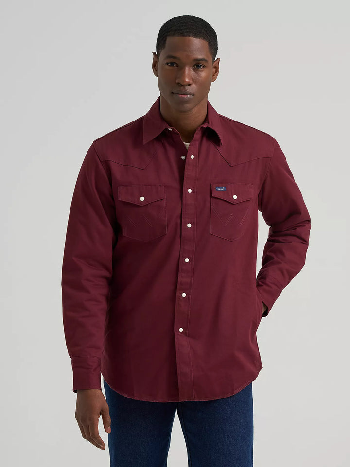 Wrangler | Burgundy Flannel Lined Work Shirt