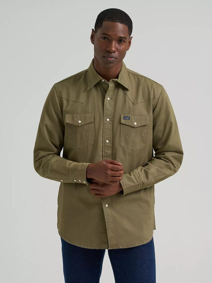 Wrangler | Woodland Green Flannel Lined Work Shirt
