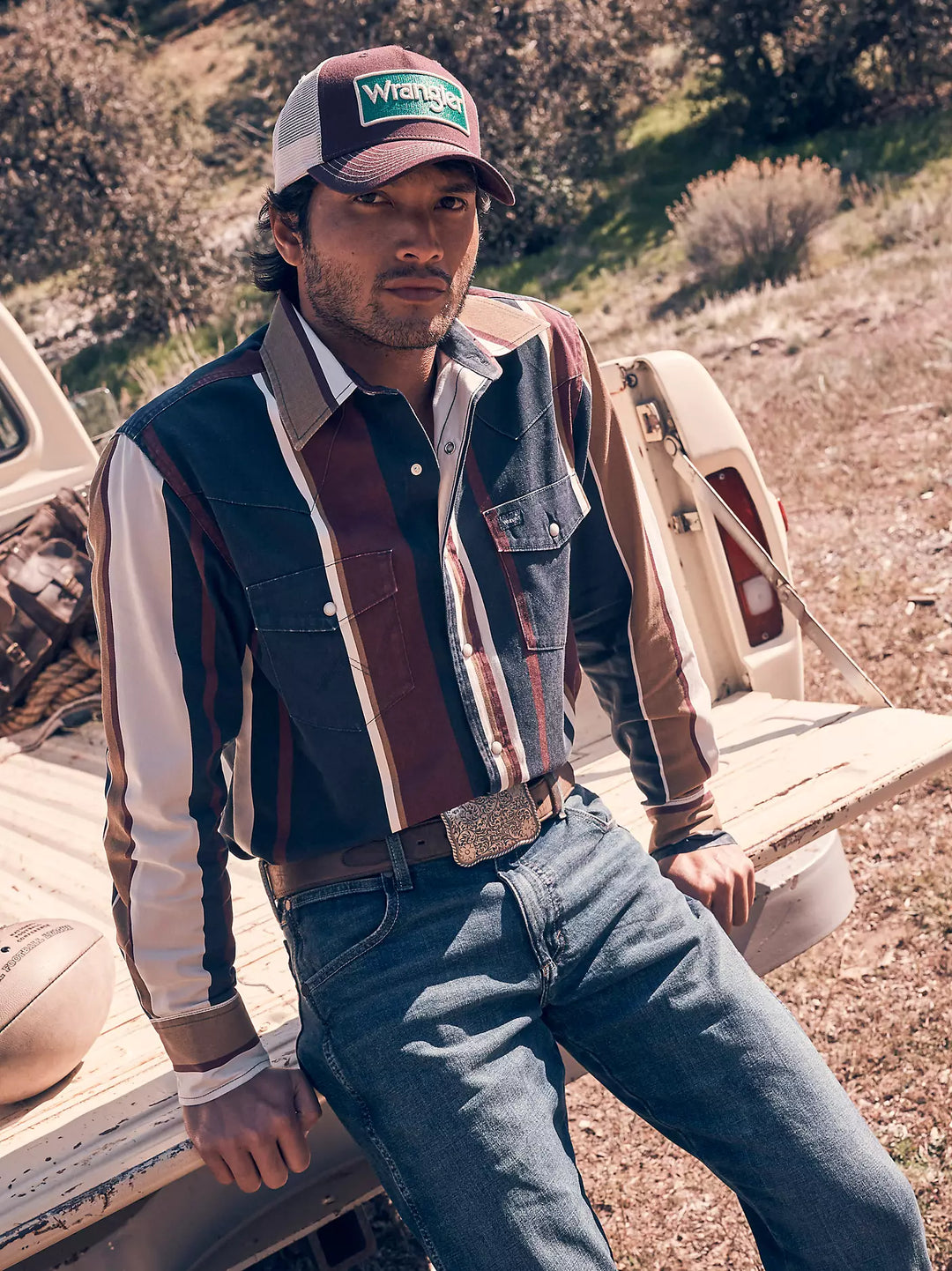Wrangler | Vintage-Inspired Midnight Oak Western LS Shirt