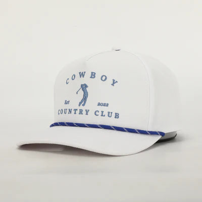 Cowboy Country Club | Golfer Rope Cap White | Side View