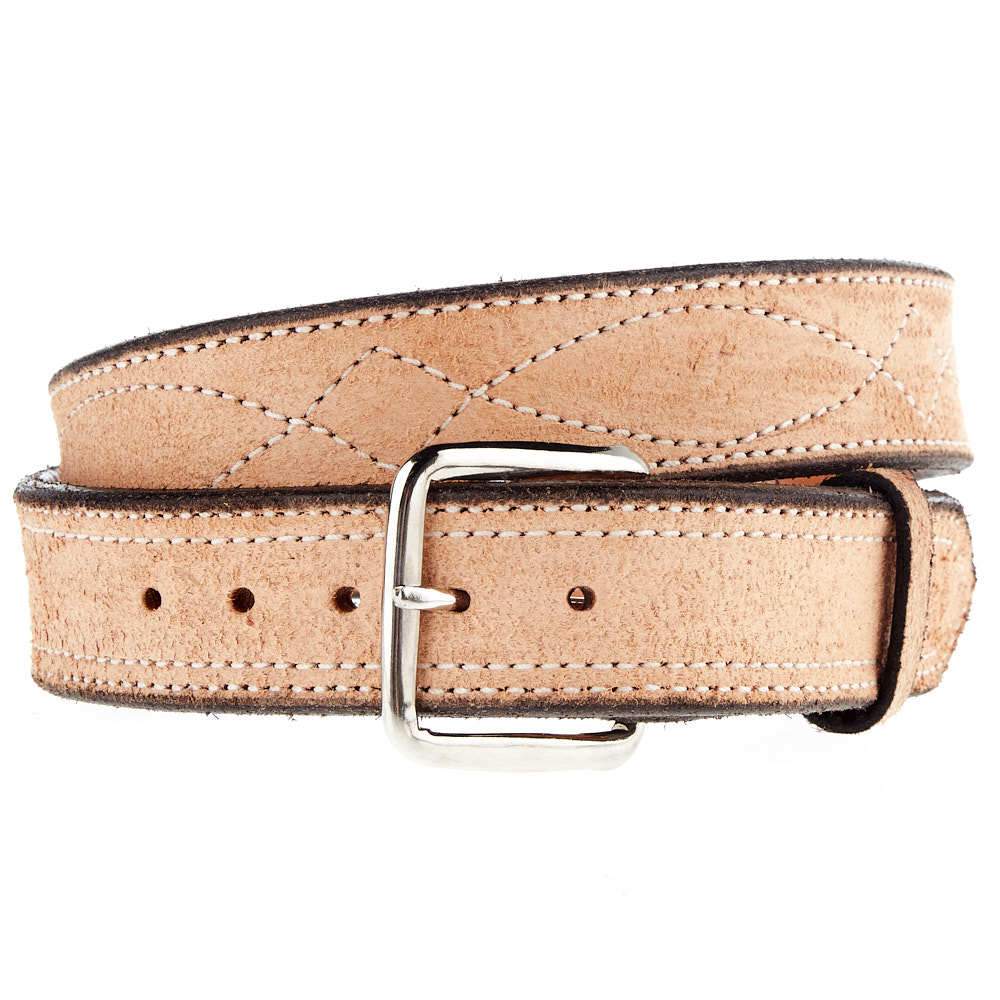 Texas Saddlery | Natrual Roughout Figure Eight Stitch Belt
