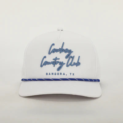 Cowboy Country Club | Cursive Rope Cap | White
