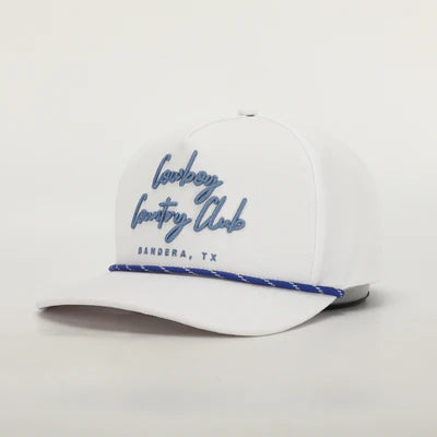 Cowboy Country Club | Cursive Rope Cap | White | Side View