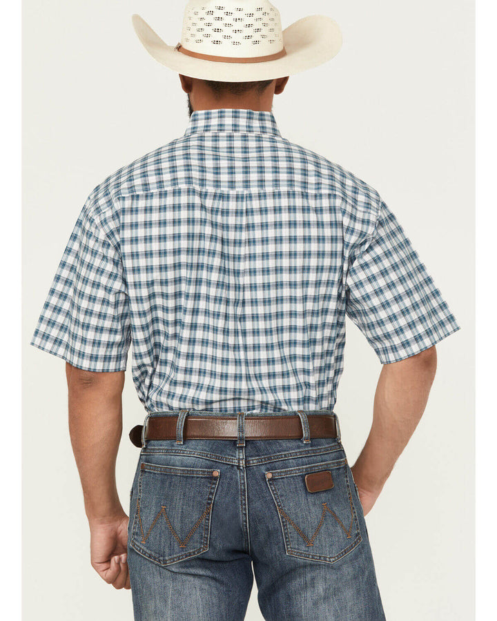 Cinch | Green/White Plaid SS Shirt Back View