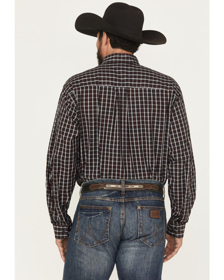 Cinch | Black Plaid LS Shirt Back View