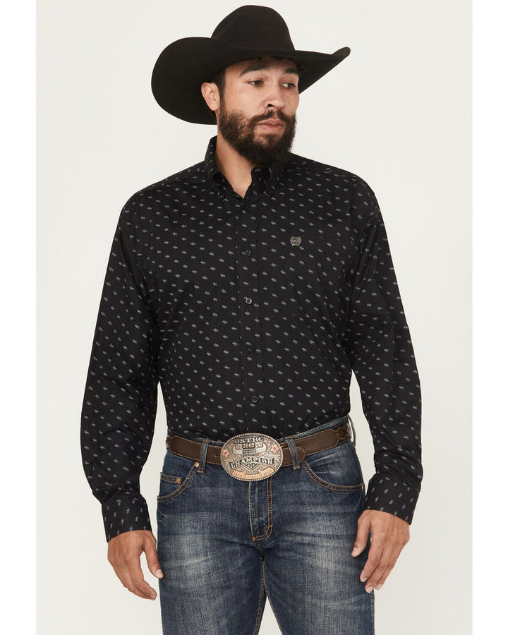 Cinch | Black Moose Print LS Shirt
