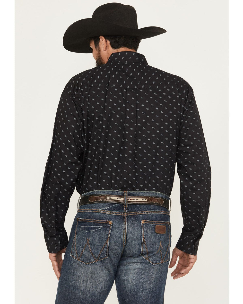 Cinch | Black Moose Print LS Shirt Back View