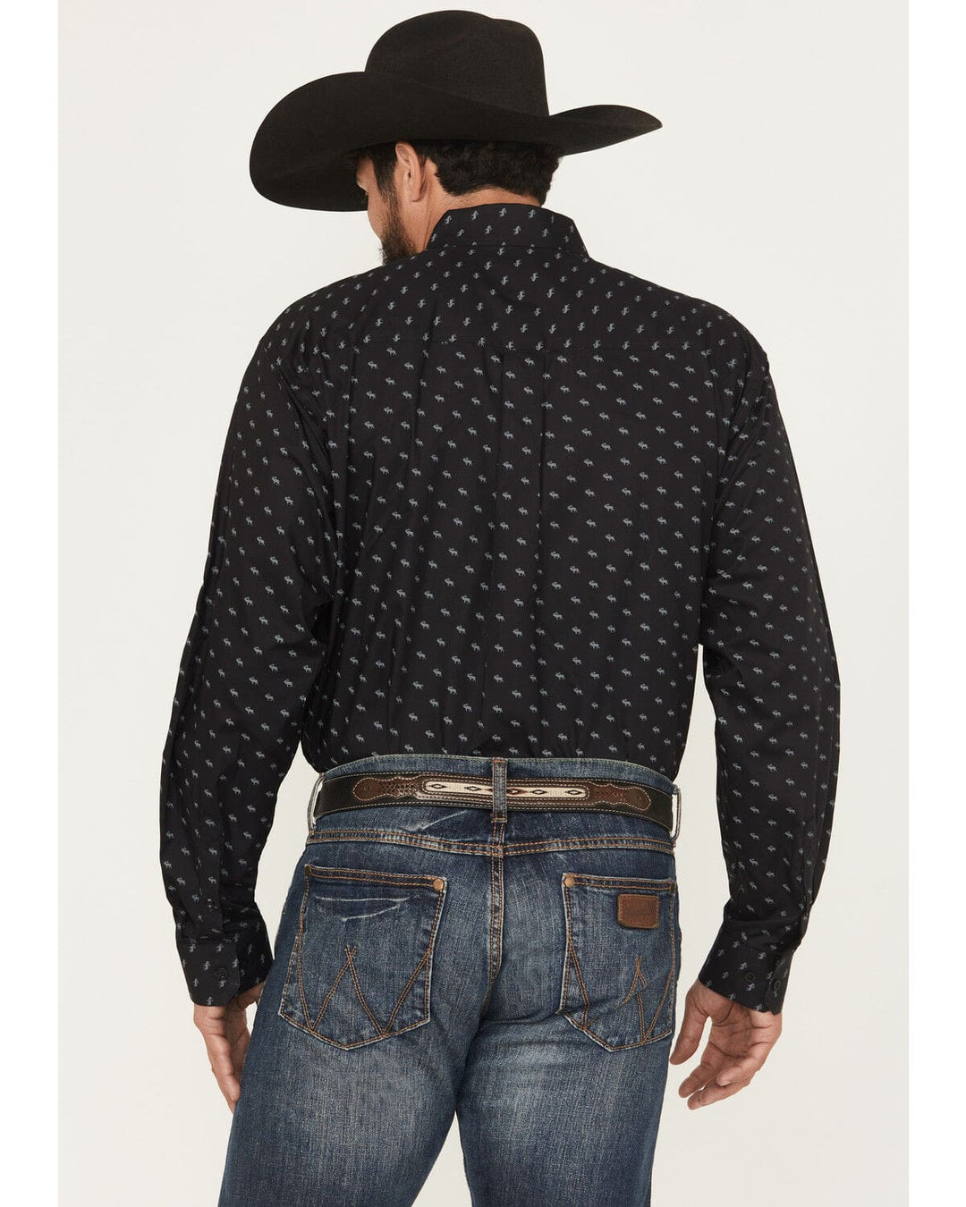 Cinch | Black Moose Print LS Shirt Back View