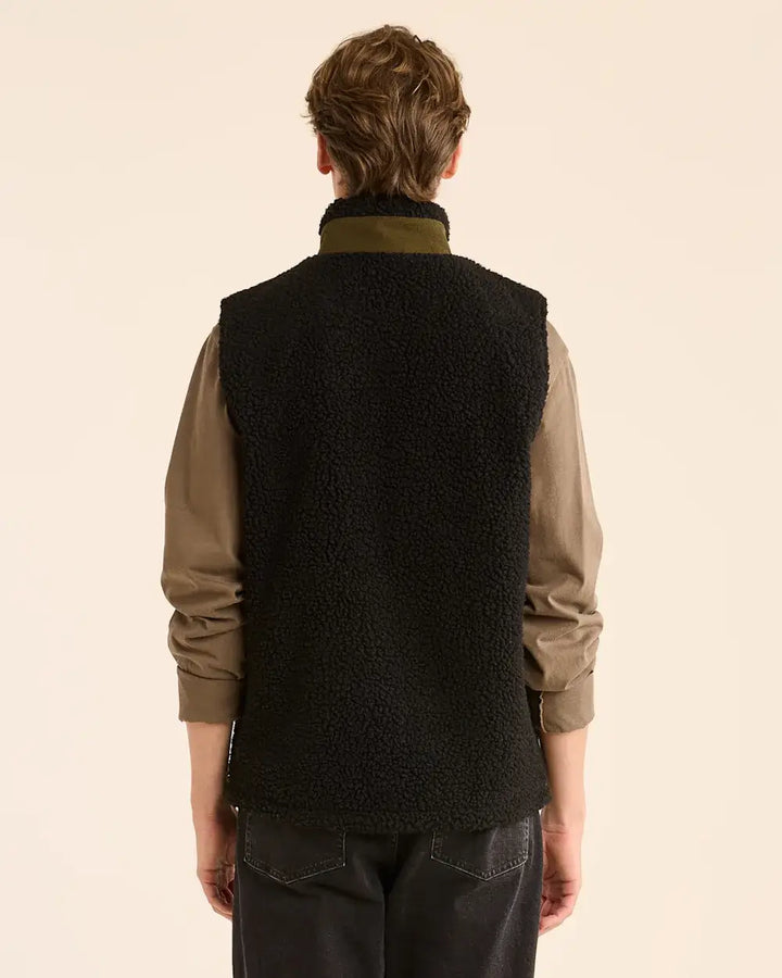 Pendleton | Ridgeline Berber Fleece Olive Vest | Back View