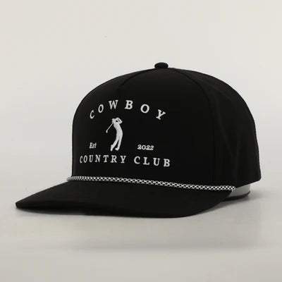 Cowboy Country Club | Golfer Rope Cap | Black | Side View