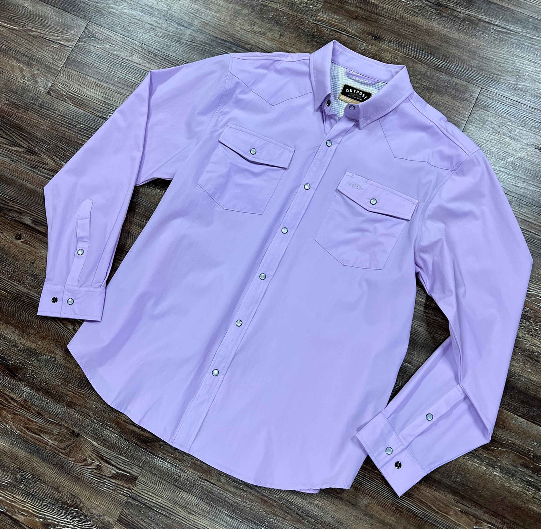 Outpost Performance Lavender Pearl Snap LS Shirt