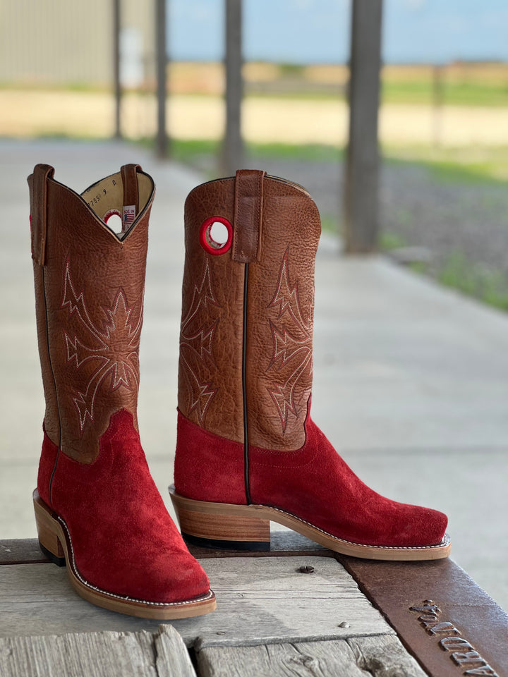 Olathe Boot Co. | Red Hot Waxy Kudu Roughout Boot | Front View