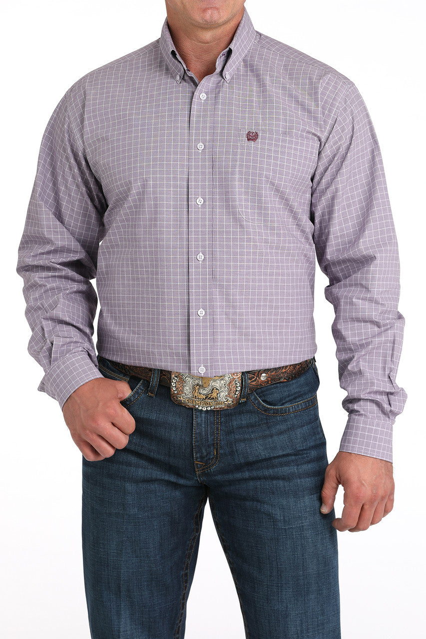 Cinch | Classic Light Purple Plaid LS Shirt