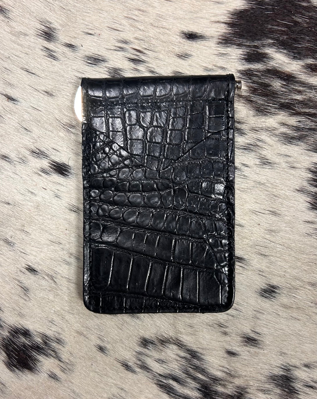 Fenoglio | Nile Croc Money Clip Wallet | Black