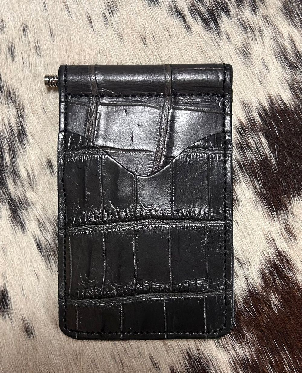 Fenoglio | Nile Croc Money Clip Wallet | DarkTaupe
