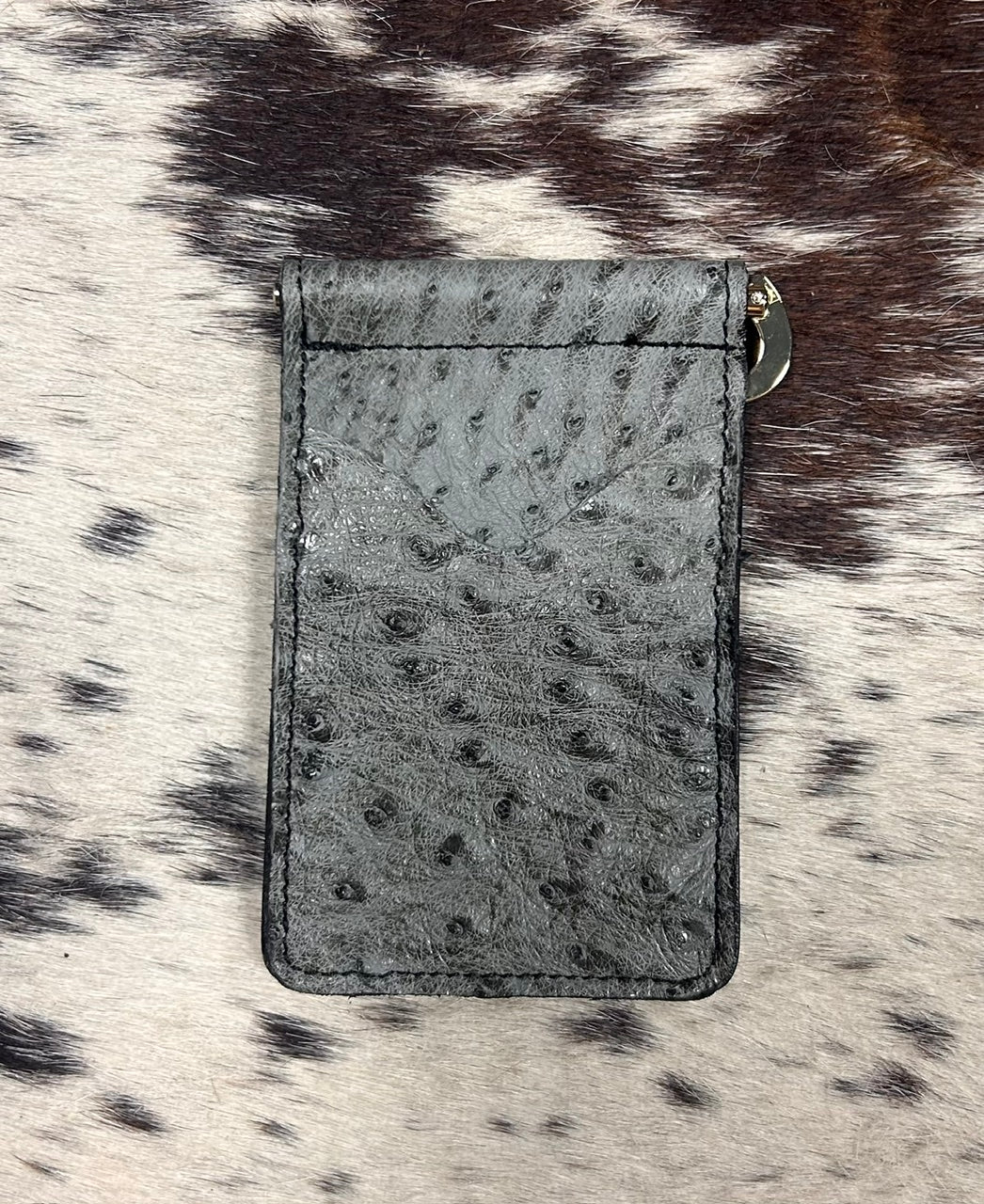 Fenoglio | Ostrich Money Clip Wallet Grey