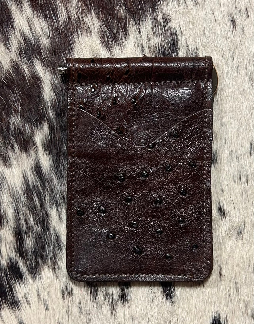 Fenoglio | Ostrich Money Clip Wallet Nicotine