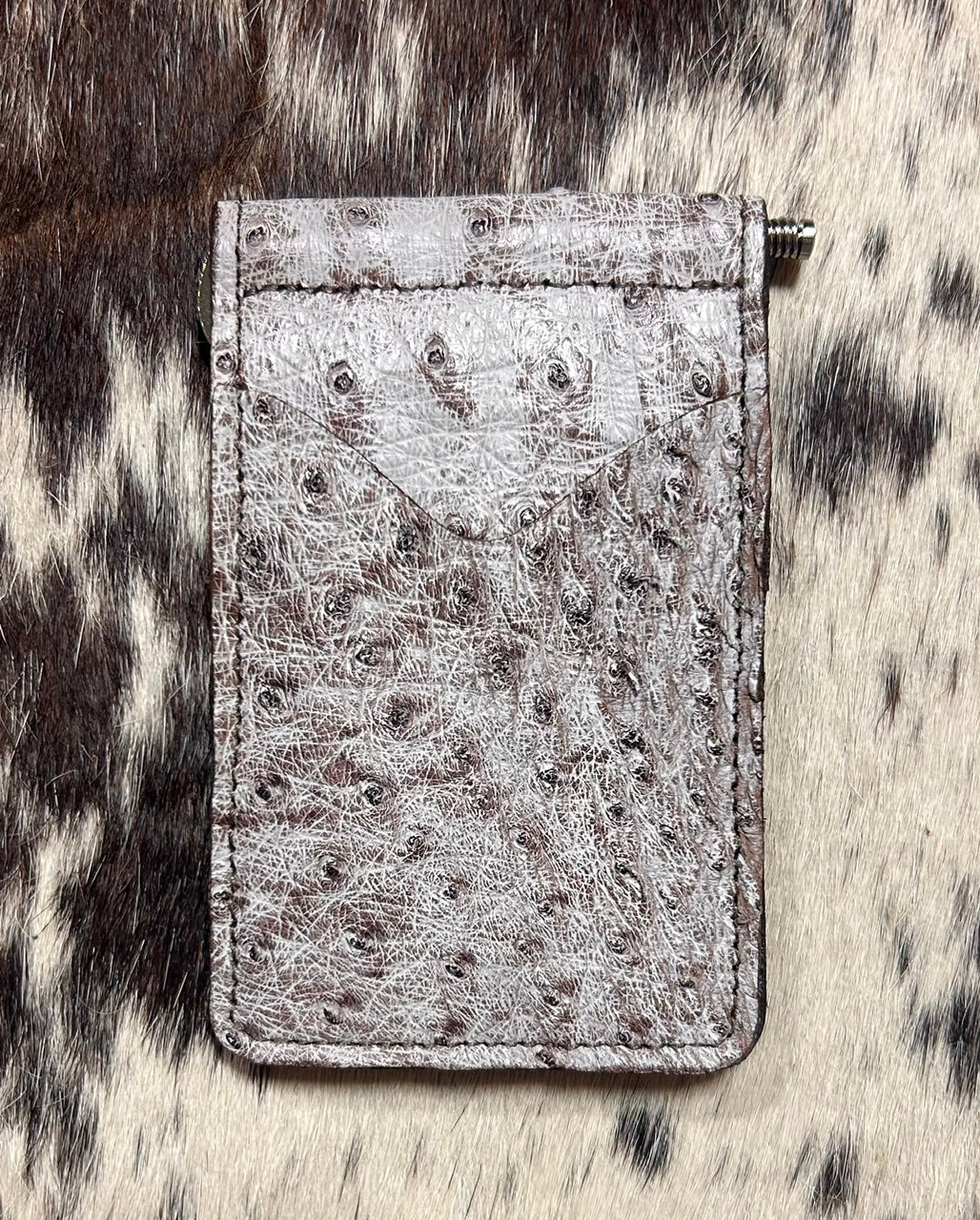 Fenoglio | Ostrich Money Clip Wallet Whitewash Brown