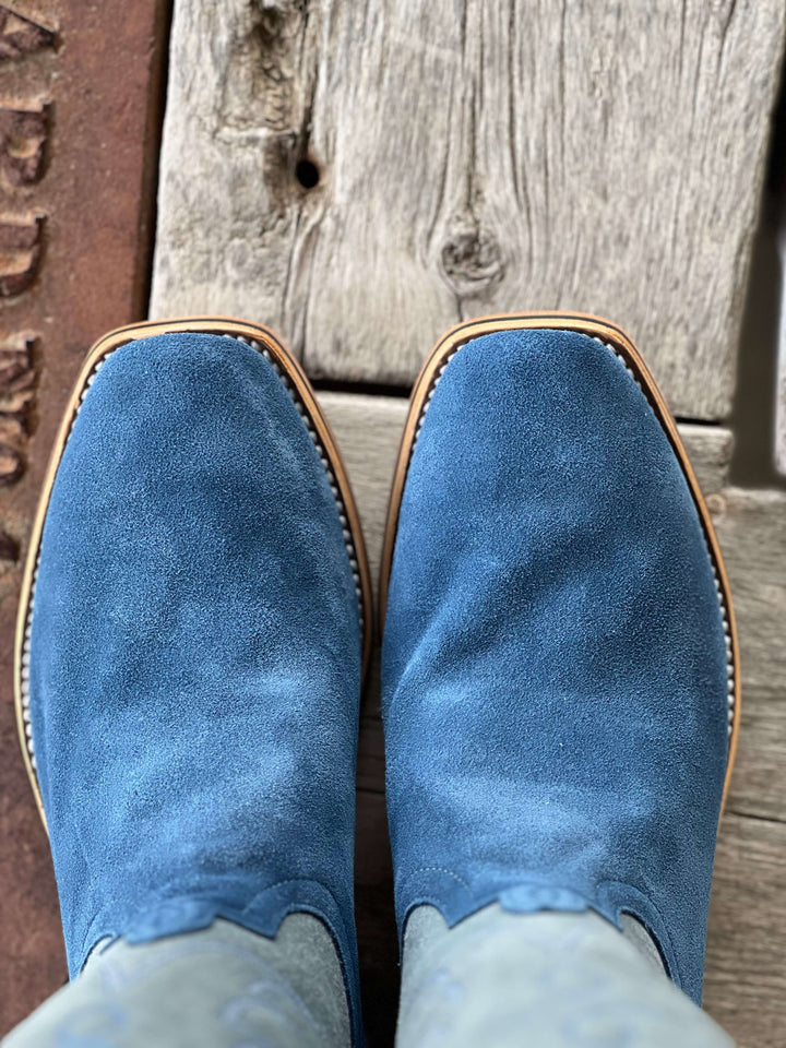 Toe View Horse Power Top Hand  | Turquoise Suede Boot