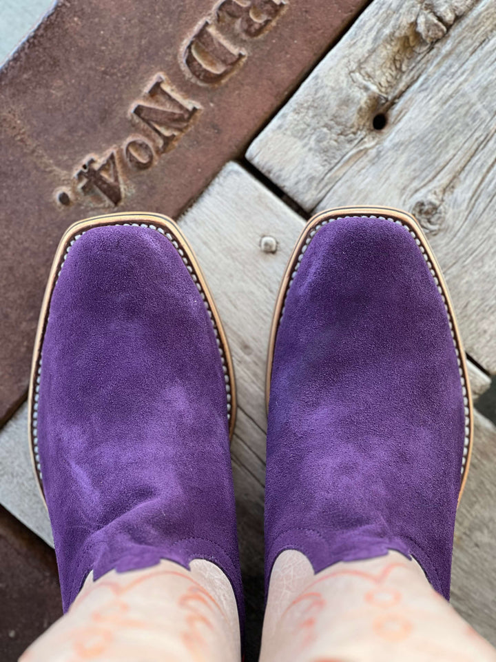 Toe View Horse Power Top Hand  | Purple Suede Boot