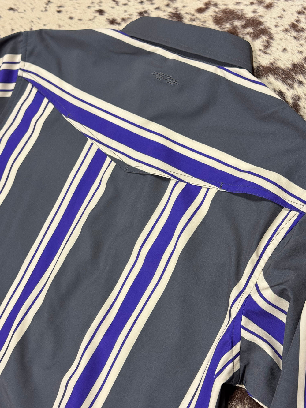 Outpost Performance Purple Vintage Pearl Snap LS Shirt | Back View