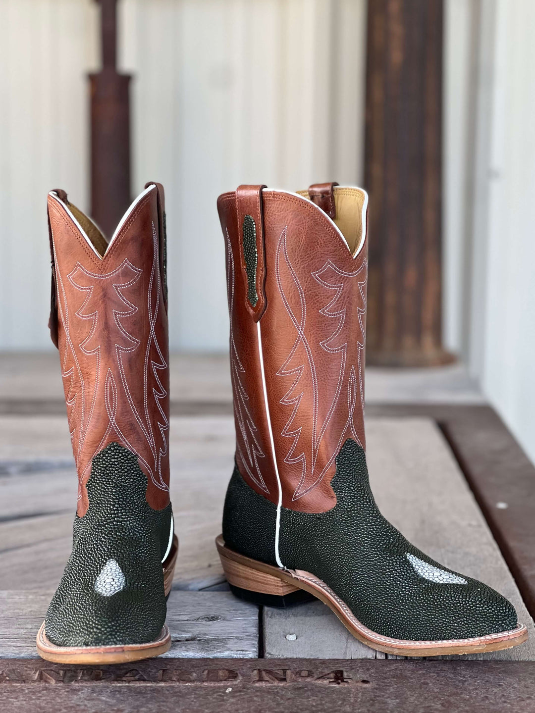 Fenoglio Boot Co. | Green Pearl Stingray Boot