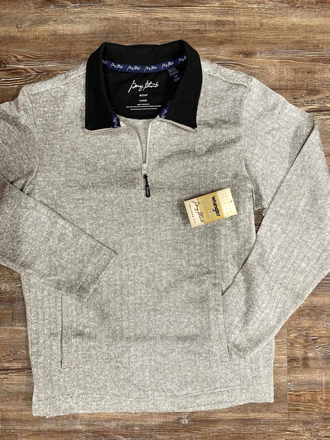 full view Wrangler | George Strait 1/4 Zip Pullover Oatmeal Heather