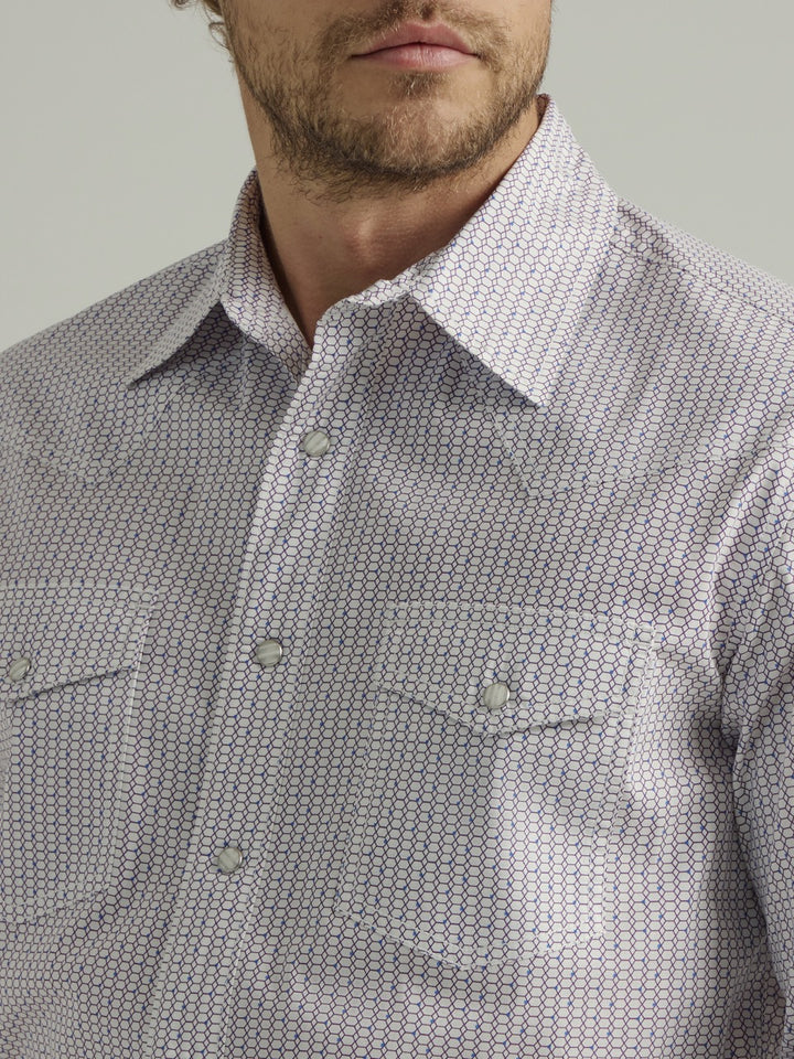 front pocket detail Wrangler | 20X Competition LS Purple Shirt