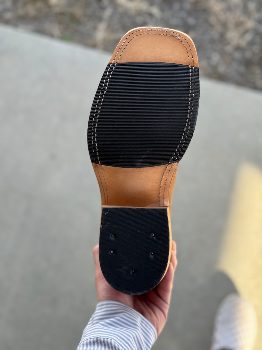 Olathe Boot Co. | Natural Brahma Bison/Sangria Tall Top Boot | Hybrid Sole