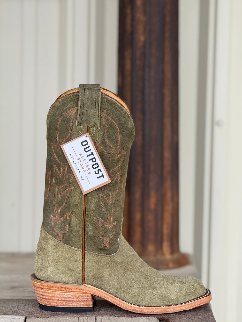 Olathe Boot Co.  | Sage Kudu Roughout Boot | Side View